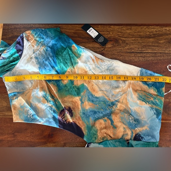 Fashion Nova Gossip Girl satin midi dress- size 2X Teal Combo NWT - Picture 11 of 13